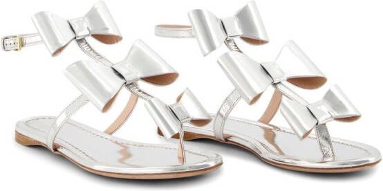 Giambattista Valli Pop-Bow sandalen Zilver