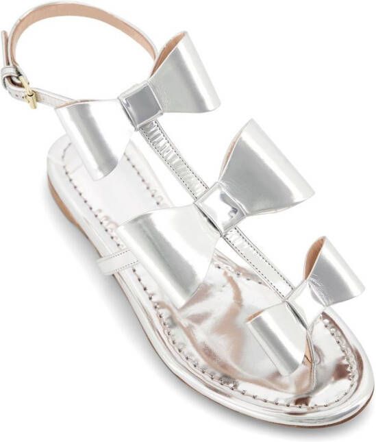 Giambattista Valli Pop-Bow sandalen Zilver