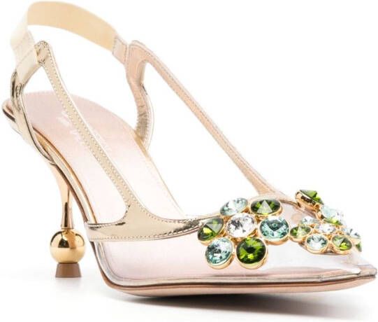 Giambattista Valli Slingback pumps met kristallen Goud