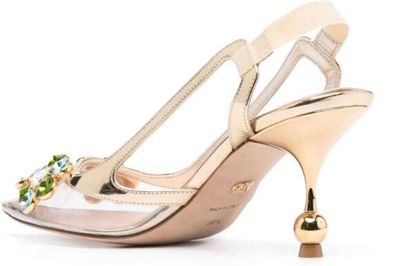 Giambattista Valli Slingback pumps met kristallen Goud