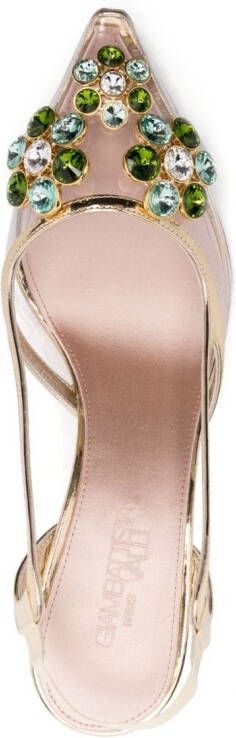 Giambattista Valli Slingback pumps met kristallen Goud