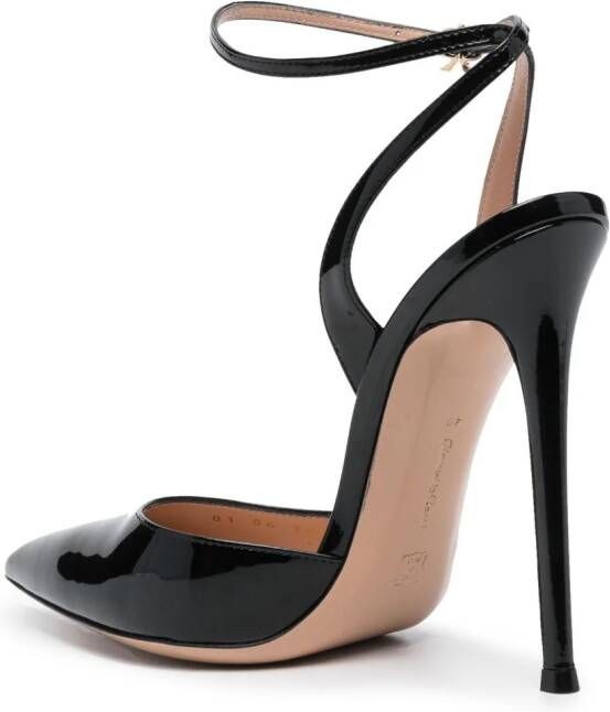 Gianvito Rossi 130mm patent pointed sandals Zwart