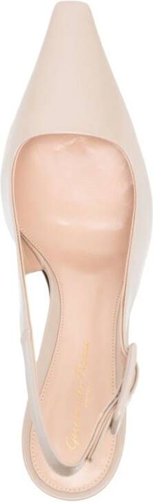 Gianvito Rossi 55mm leren slingback pumps Beige