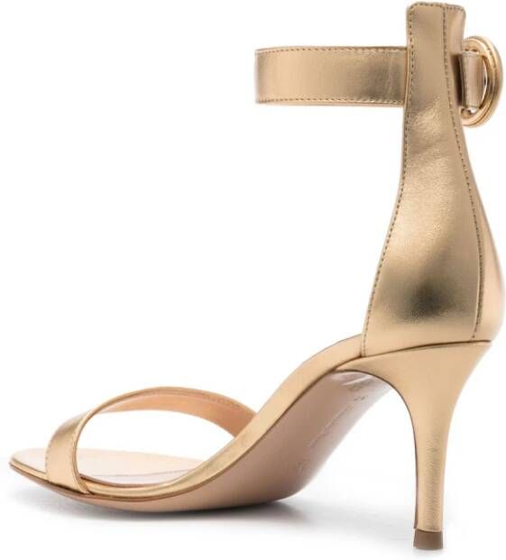 Gianvito Rossi 70mm Portofino metallic sandalen Goud