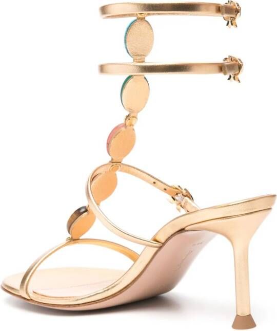 Gianvito Rossi 70mm Shanti leren sandalen Goud