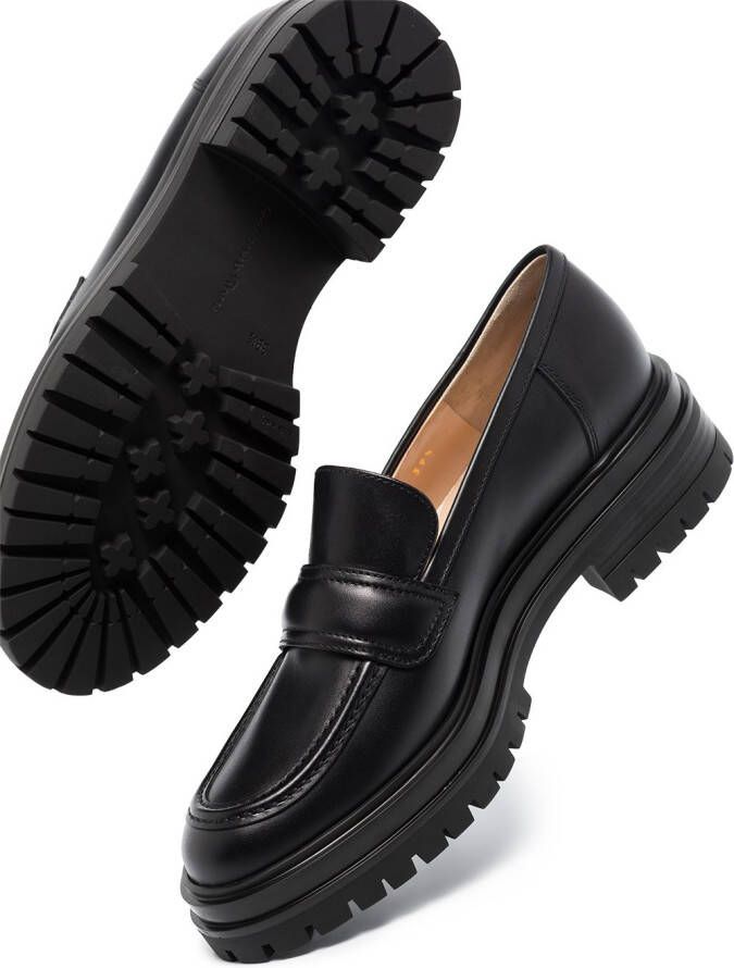 Gianvito Rossi Argo leren loafers Zwart