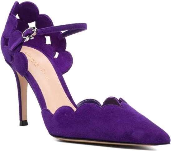 Gianvito Rossi Aura D'Orsay suède pumps Paars