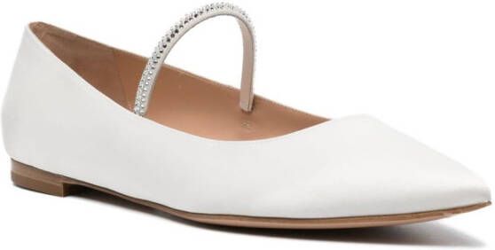 Gianvito Rossi 15 mm ballerina's met gekruiste bandjes Wit