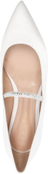 Gianvito Rossi 15 mm ballerina's met gekruiste bandjes Wit