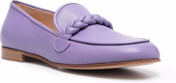 Gianvito Rossi Belem gevlochten loafers Paars