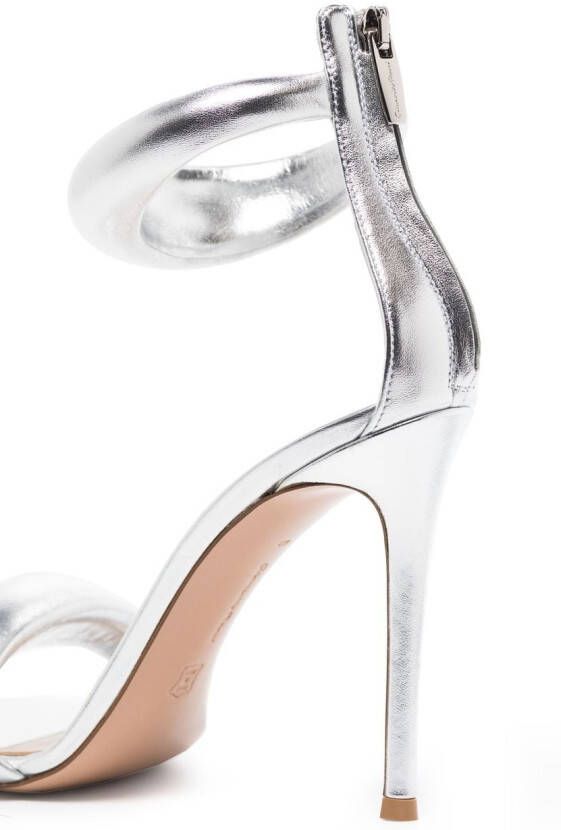 Gianvito Rossi Bijoux leren sandalen Zilver