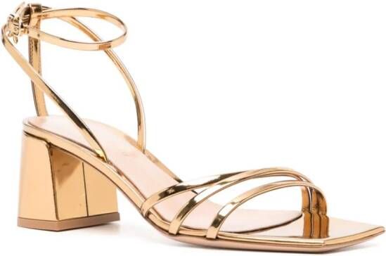 Gianvito Rossi Brielle 60mm spiegelende leren sandalen Goud