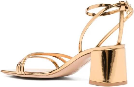 Gianvito Rossi Brielle 60mm spiegelende leren sandalen Goud