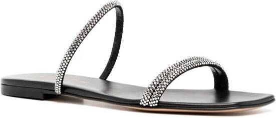 Gianvito Rossi Cannes leren sandalen Zwart