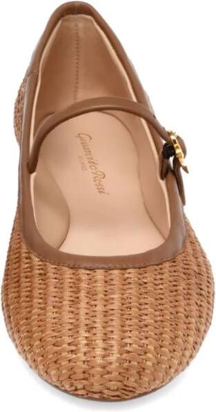 Gianvito Rossi Carla raffia ballerina's Bruin