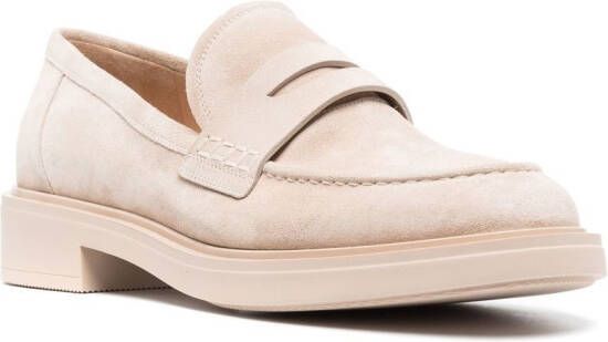 Gianvito Rossi Harris suède loafers Beige