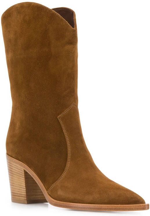 Gianvito Rossi Cowboylaarzen met houten hak Bruin