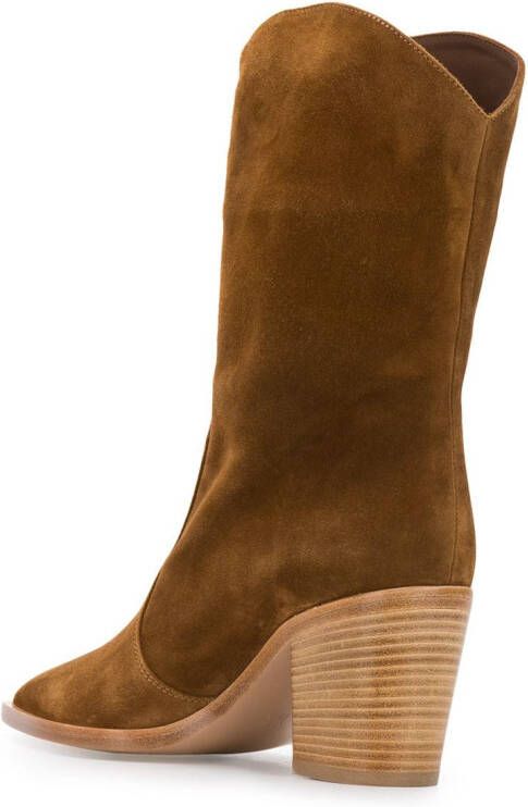 Gianvito Rossi Cowboylaarzen met houten hak Bruin