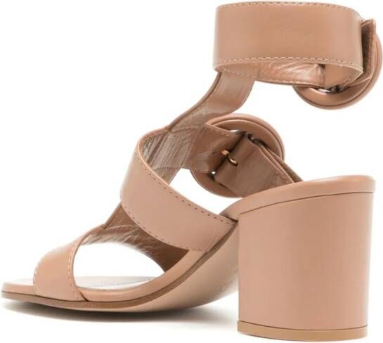 Gianvito Rossi Leren sandalen Beige