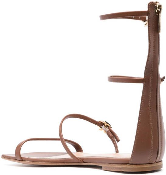 Gianvito Rossi Downtown leren sandalen Bruin