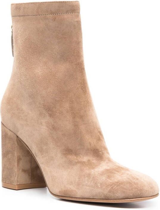 Gianvito Rossi Enkellaarzen met blokhak Beige