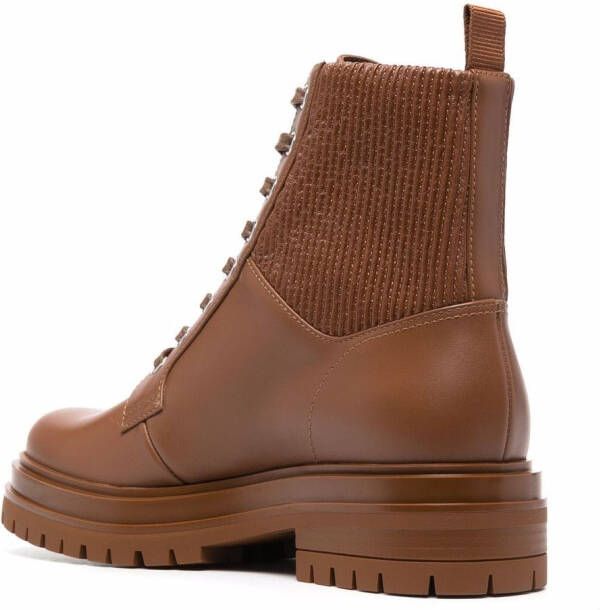 Gianvito Rossi Enkellaarzen met sokstijl Bruin