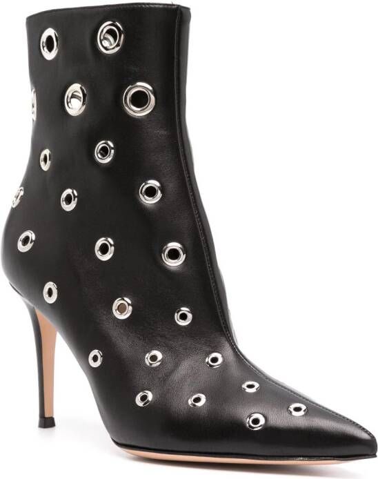 Gianvito Rossi Enkellaarzen met verfraaide eyelets Zwart