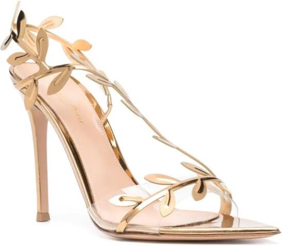 Gianvito Rossi Flavia leren sandalen Goud