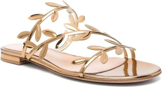 Gianvito Rossi Flavia leren sandalen Goud