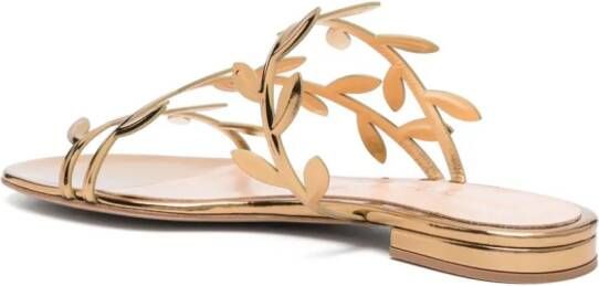 Gianvito Rossi Flavia leren sandalen Goud