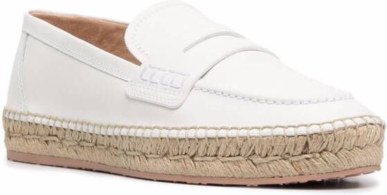 Gianvito Rossi Geweven raffia espadrilles Wit