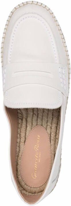 Gianvito Rossi Geweven raffia espadrilles Wit