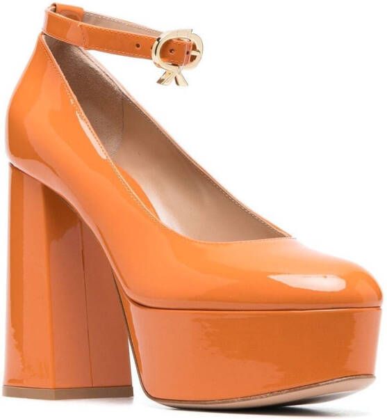 Gianvito Rossi Glanzende pumps Oranje