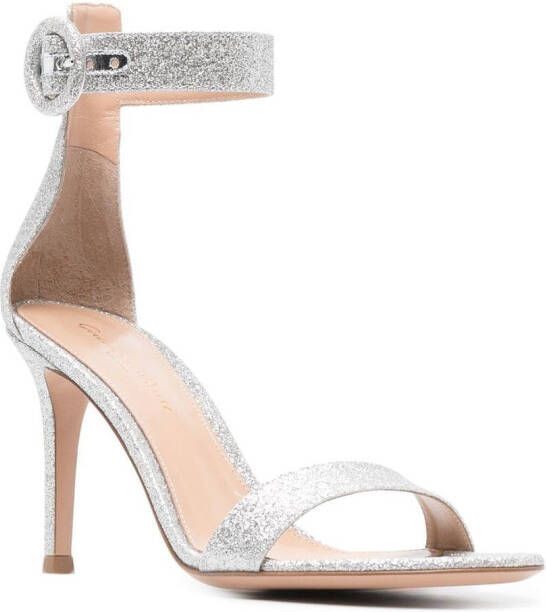 Gianvito Rossi Sandalen met glitter Zilver