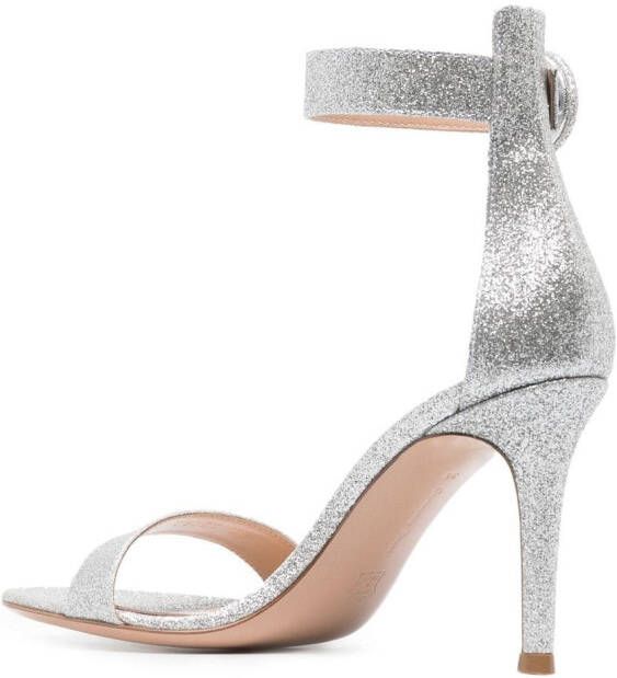 Gianvito Rossi Sandalen met glitter Zilver