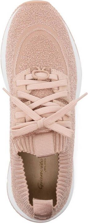 Gianvito Rossi Glover stretch-bouclé sneakers Roze