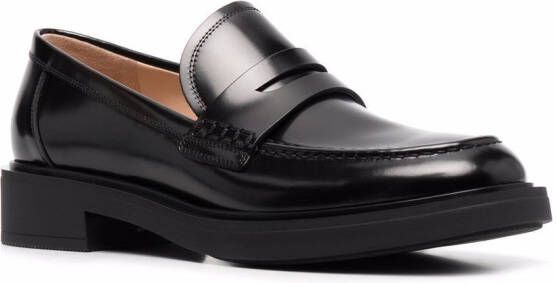 Gianvito Rossi Harris leren loafers Zwart