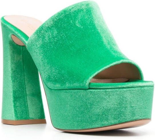 Gianvito Rossi Holly chenille muiltjes Groen