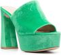 Gianvito Rossi Holly chenille muiltjes Groen - Thumbnail 2