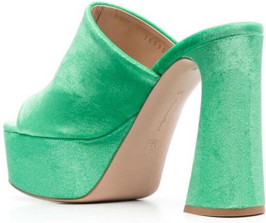 Gianvito Rossi Holly chenille muiltjes Groen