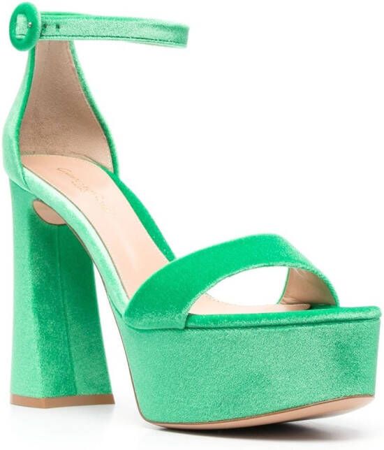 Gianvito Rossi Holly chenille sandalen Groen