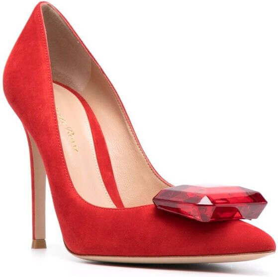 Gianvito Rossi Jaipur pumps met edelsteen Rood