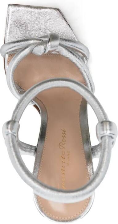 Gianvito Rossi Juno 110mm metallic sandals Grijs