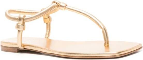 Gianvito Rossi Juno leren sandalen met bandje Goud