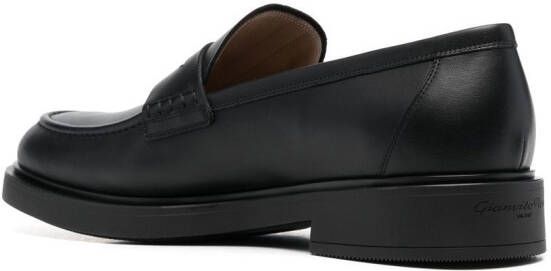 Gianvito Rossi Leren loafers Zwart