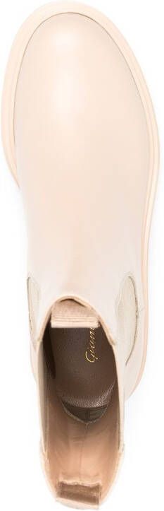 Gianvito Rossi Leren combat boots Beige