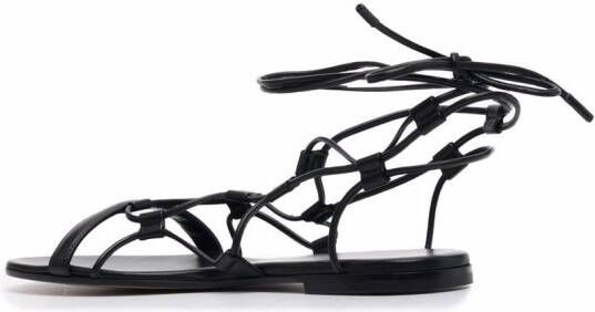 Gianvito Rossi Leren sandalen Zwart