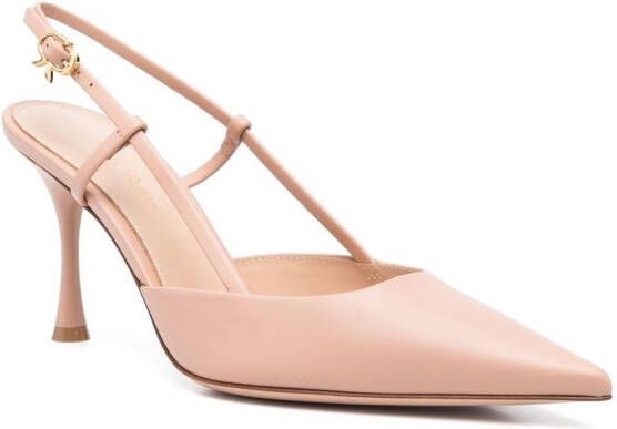 Gianvito Rossi Leren slingback pumps Beige