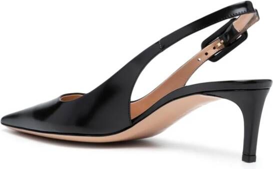 Gianvito Rossi Leren slingback pumps Zwart