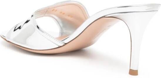 Gianvito Rossi Lucrezia 70 mm leren sandalen Zilver
